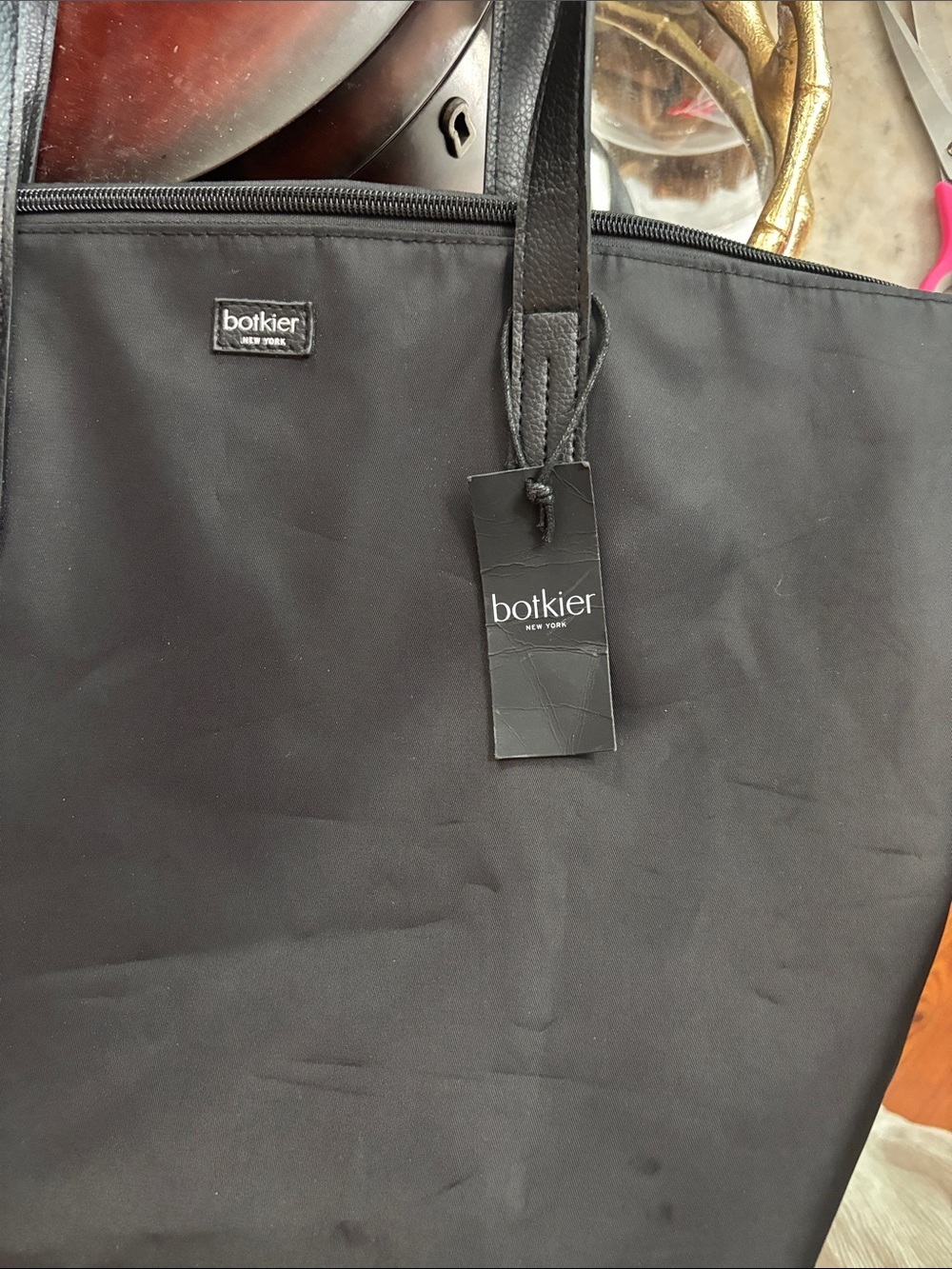 Botkier Black Nylon Tote with Leather-Style Straps - Picture 12 of 12